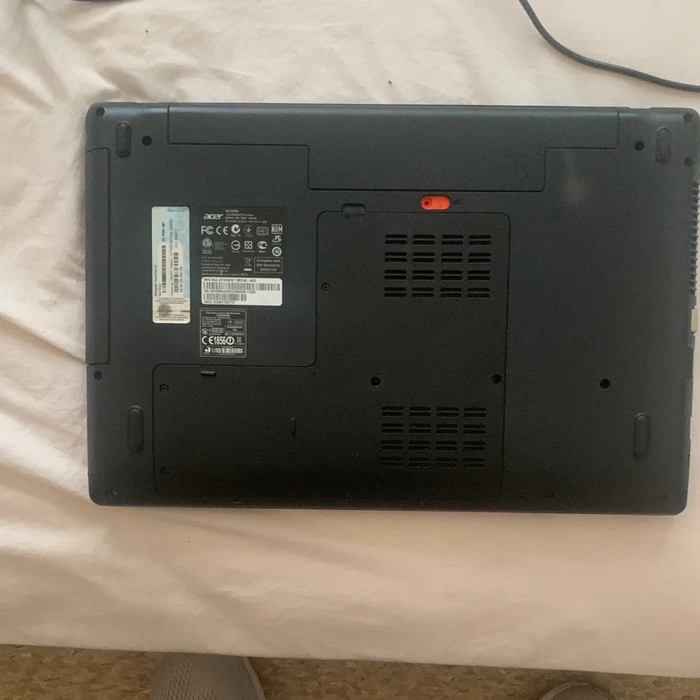 Acer Gray Laptop with Green Display for sale